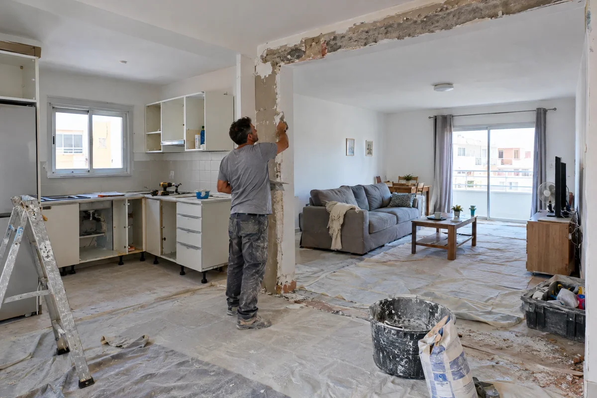 Open-plan kitchen-to-living-room renovation