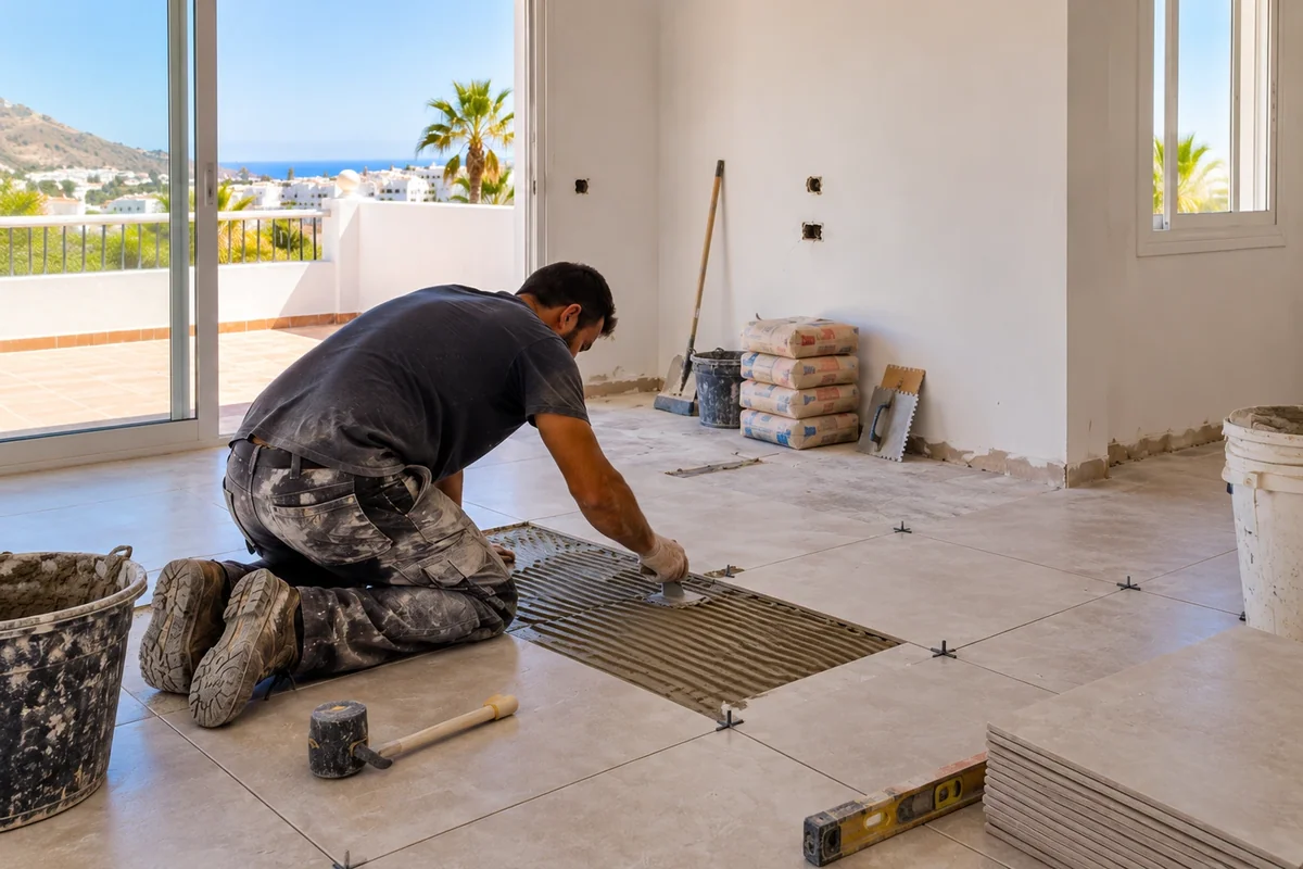 Single-room floor tile replacement